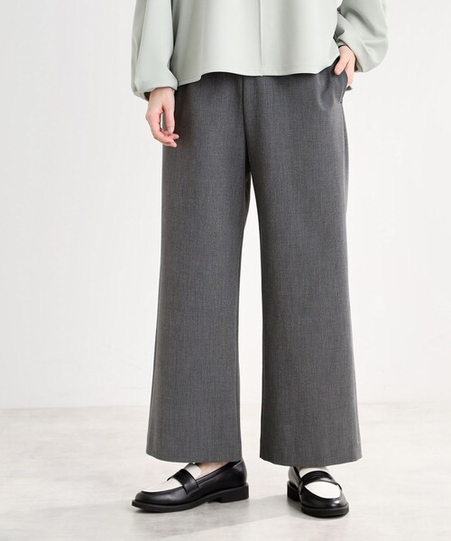 夏SALE／E‐QUALITY／洗える】フルレングス丈ワイドストレートパンツ