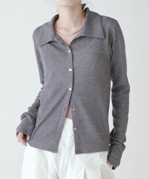 Lui's(ルイス)の「ラメリブカーディガン(カーディガン/ボレロ・レディース・ブルー/シルバー/ブラック・FREE)」の3枚目の写真