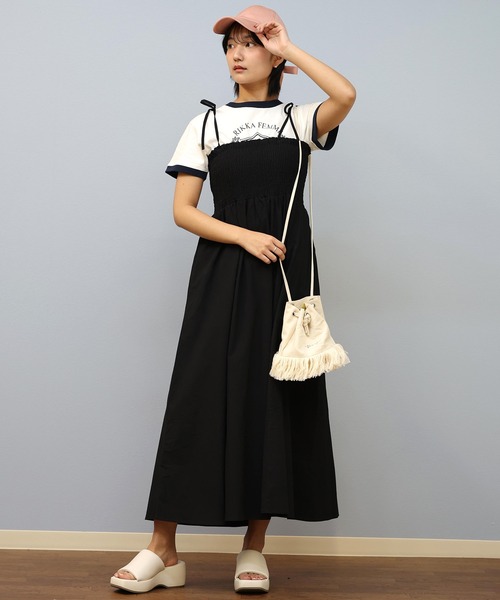 キャミィ ファッシネイションブラック　オーセンティックホワイト2種セット ポリツイル2wayキャミワンピース
