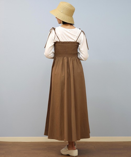 最終値下げ❗️トレフルプラスワン　クマケープ　ブラウン セール】RIKKA FEMME/リッカファム リボンキャミワンピース RF25SS17