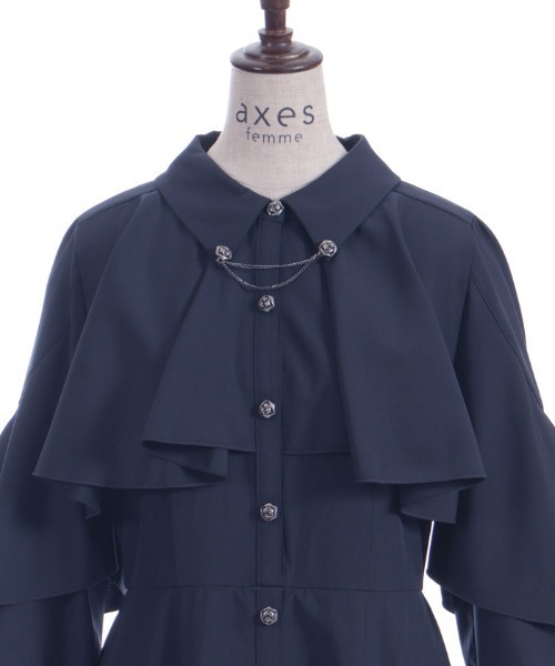 axes femme(アクシーズファム)の「ケープ風フリルワンピース(ワンピース・レディース・ホワイト/クリーム/ネイビー・FREE)」の22枚目の写真