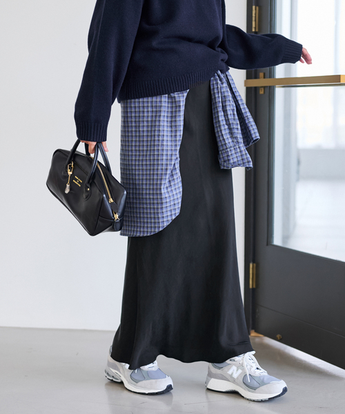 FRAMeWORK（フレームワーク）の「≪追加≫シルキーキュプラバイアススカート（スカート・レディース・ブラック/ホワイト系その他・36/38/40）」の16枚目の写真