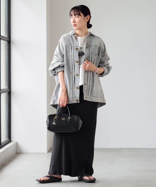 FRAMeWORK（フレームワーク）の「≪追加≫シルキーキュプラバイアススカート（スカート・レディース・ブラック/ホワイト系その他・36/38/40）」の13枚目の写真