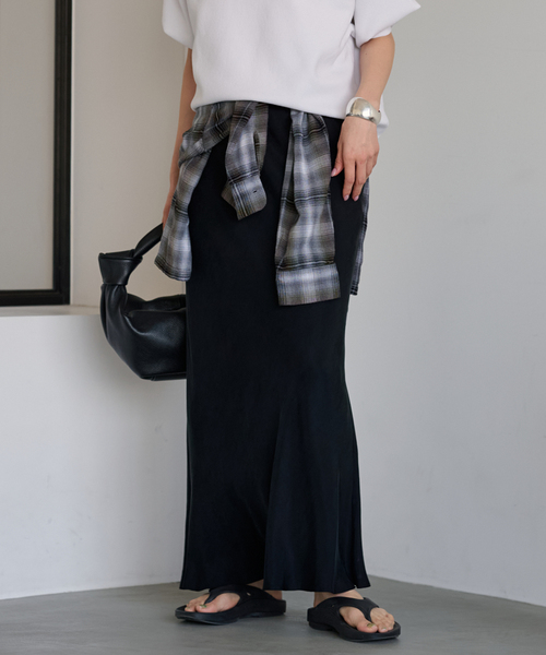 FRAMeWORK（フレームワーク）の「≪追加≫シルキーキュプラバイアススカート（スカート・レディース・ブラック/ホワイト系その他・36/38/40）」の7枚目の写真