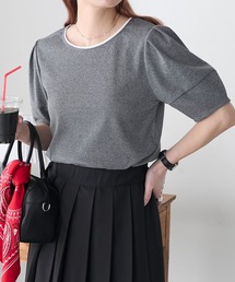 tシャツ スカラップカットソー レディース osharewalker カットソー Tシャツ 半袖 五分袖 レディース