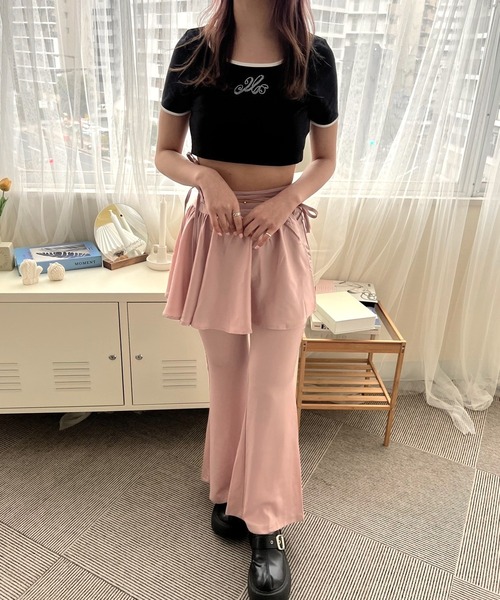 mumu（ムム）の「巻きスカートフレアパンツ【XSサイズ相当】（その他パンツ・レディース・ブラック/ピンク・FREE）」の7枚目の写真