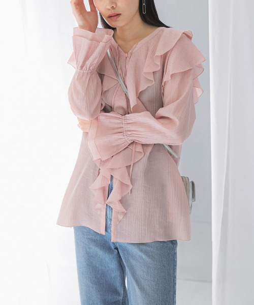 セール】『WEB/一部店舗限定』ラッフルデザインブラウス（シャツ