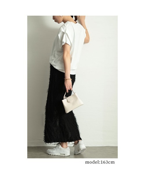 Sawa a la mode(サワアラモード)の「タックスリーブコットンカットソー(Tシャツ/カットソー・レディース・ホワイト/ブラウン/ブラック/杢グレー・FREE)」の9枚目の写真