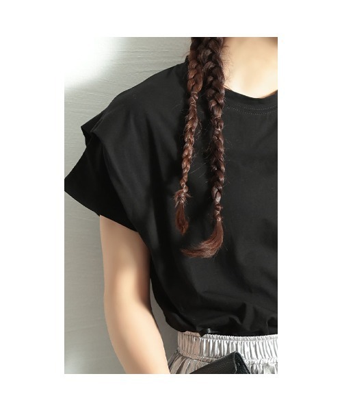 Sawa a la mode(サワアラモード)の「タックスリーブコットンカットソー(Tシャツ/カットソー・レディース・ホワイト/ブラウン/ブラック/杢グレー・FREE)」の19枚目の写真
