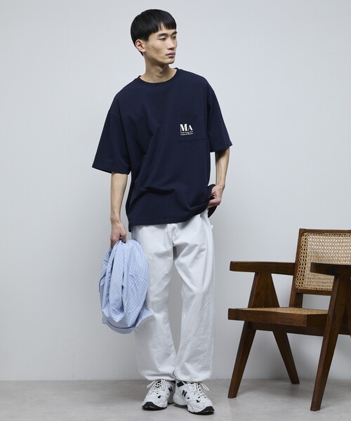 Firsthand(ファーストハンド)の「MA Firsthand/マ ファーストハンド MAコンセプトプリント ポケットTEE / オーバーサイズ 半袖Tシャツ / ボックスシルエット(Tシャツ/カットソー・メンズ・ブラウン/ネイビー/ホワイト/ブルー/レッド・L/M)」の22枚目の写真