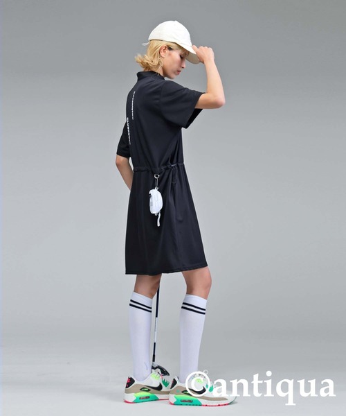 antiqueメッシュドロストワンピース STCH】メッシュドロストワンピース（ワンピース）｜antiqua