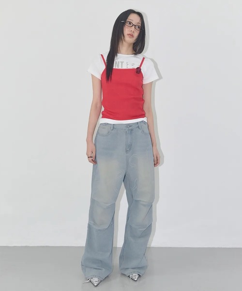 tシャツ A'GEM/9 × .kom 「 FANCY CLUB/ファンシークラブ」 3-WAY LETTERING CORSAGE TEE/3WAY A'GEM/9 × .kom 『 FANCY CLUB/ファンシークラブ』 3-WAY