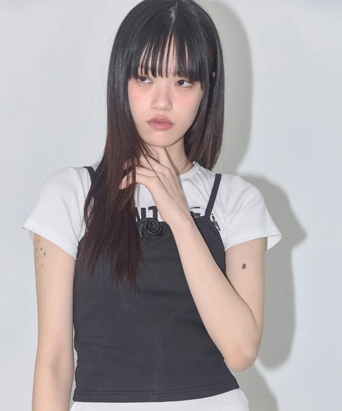 tシャツ A'GEM/9 × .kom 「 FANCY CLUB/ファンシークラブ」 3-WAY LETTERING CORSAGE TEE/3WAY A'GEM/9 × .kom 『 FANCY CLUB/ファンシークラブ』 3-WAY