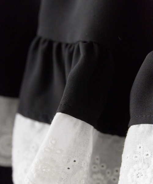 BLANK (ブランク)の「▲Frill Tiered Mini Skirt / フリルミニティアードスカート(スカート・レディース・ブラック/ホワイト・FREE)」の6枚目の写真