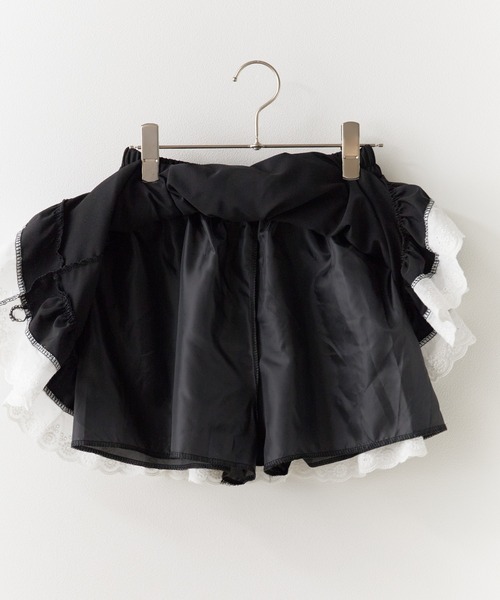 BLANK (ブランク)の「▲Frill Tiered Mini Skirt / フリルミニティアードスカート(スカート・レディース・ブラック/ホワイト・FREE)」の5枚目の写真