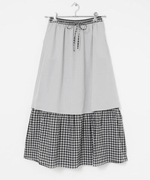 URBAN RESEARCH（アーバンリサーチ）の「サッカーティアードロングスカート（スカート・レディース・チェック/ブラック・FREE）」の12枚目の写真