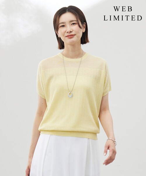 J.PRESS(ジェイプレス)の「【WEB限定カラーあり・洗える】Vis/Peスパーク ストライプ ニット(ニット/セーター・レディース・ブラウン系/ライトグレー系/ダークブラウン系/アイボリー系/イエロー系・T15/T13)」の5枚目の写真