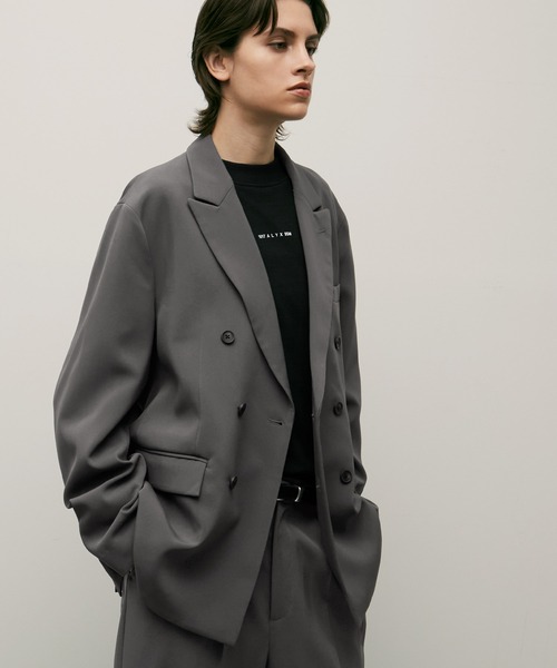 ENDER PRODUCTS（エンダープロダクツ）の「【セットアップ】ダブルブレストテーラードジャケット＋タックワイドスラックスパンツ【ENDER PRODUCTS/エンダープロダクツ】（セットアップ・メンズ・ブラック/チャコールグレー/グレイッシュベージュ・M/L）」の2枚目の写真