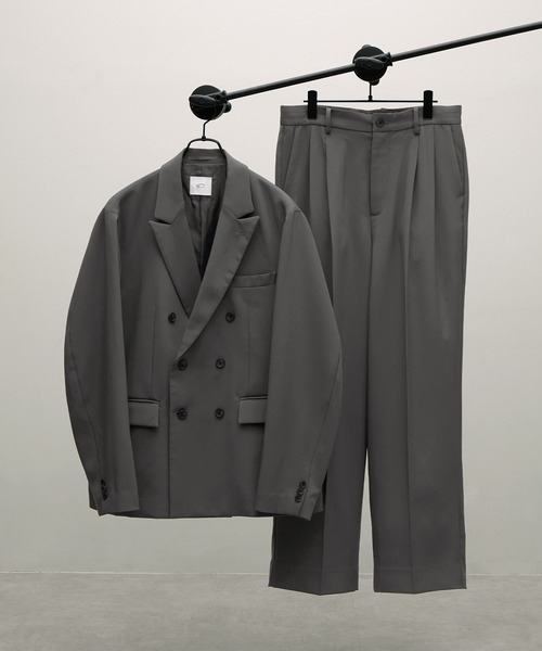 セール】【セットアップ】ダブルブレストテーラードジャケット＋タック