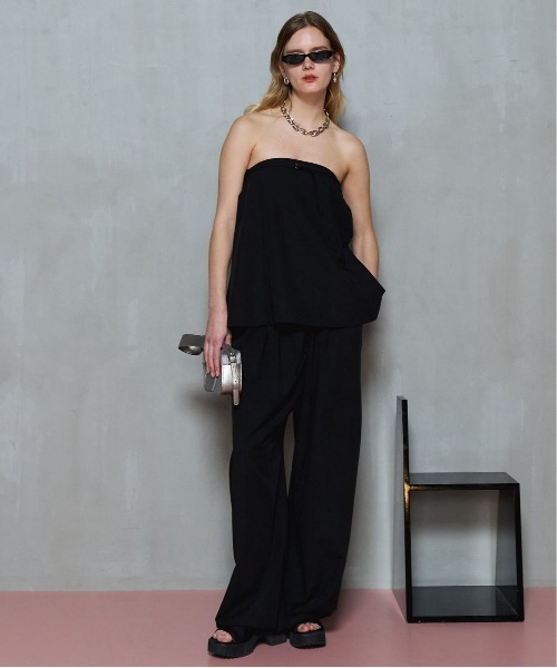 MAISON SPECIAL（メゾンスペシャル）の「Drawstring Wide Easy Pants/ドローストリングワイドイージーパンツ■セットアップ対応■（スラックス・レディース・ブラック/グレー・38/36）」の10枚目の写真