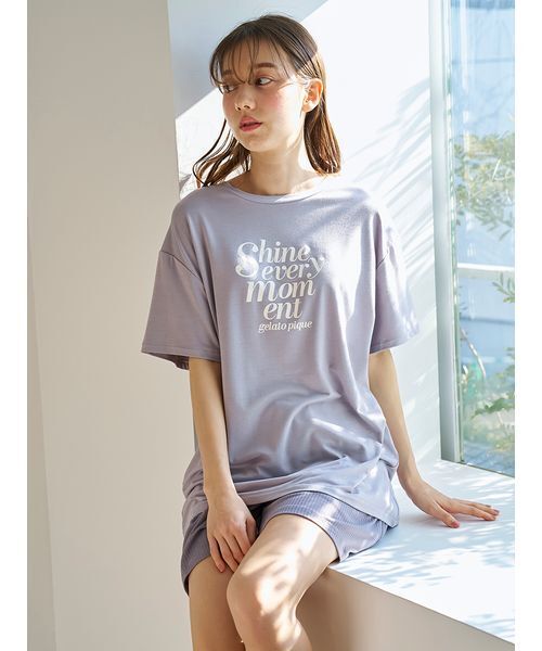新品　上下セット　gelato pique 半袖　ショートパンツ　ロゴ刺繍 スムーズィーロゴジャガードプルオーバー&ショートパンツセット
