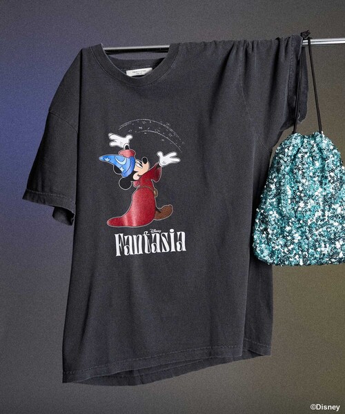 希少90sミッキーマウスファンタジアFANTASIAネイビーTシャツ XL