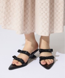 リボンフラットミュール