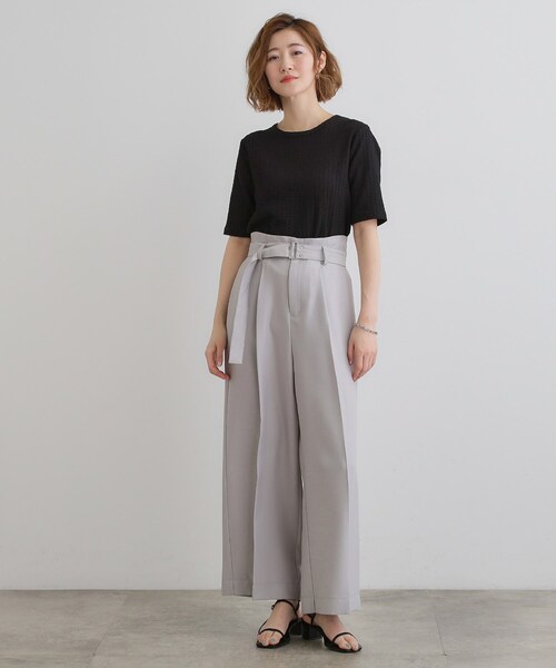 grove（グローブ）の「ジャカードハーフスリーブプルオーバー（Tシャツ/カットソー・レディース・オフホワイト/ピンク系/ブラック・01/02/03/04/05）」の7枚目の写真