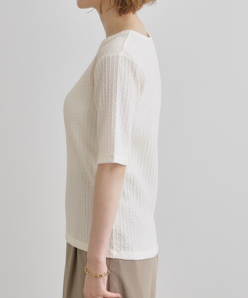 grove（グローブ）の「ジャカードハーフスリーブプルオーバー（Tシャツ/カットソー・レディース・オフホワイト/ピンク系/ブラック・01/02/03/04/05）」の10枚目の写真