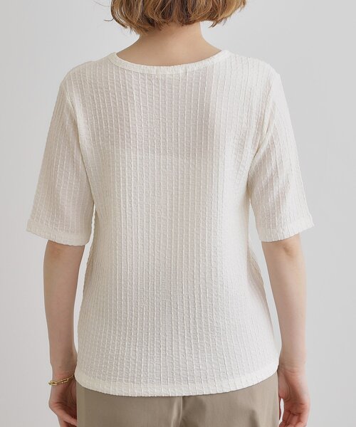 grove（グローブ）の「ジャカードハーフスリーブプルオーバー（Tシャツ/カットソー・レディース・オフホワイト/ピンク系/ブラック・01/02/03/04/05）」の11枚目の写真