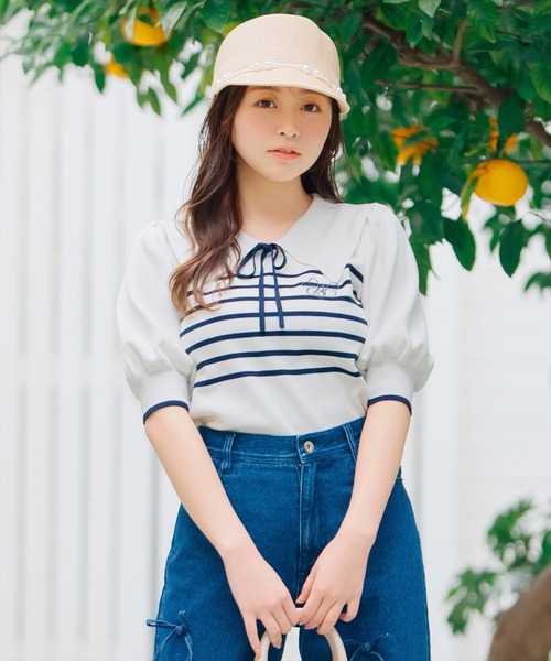 WILLSELECTION（ウィルセレクション）の「ビッグカラーロゴ刺繍ニット