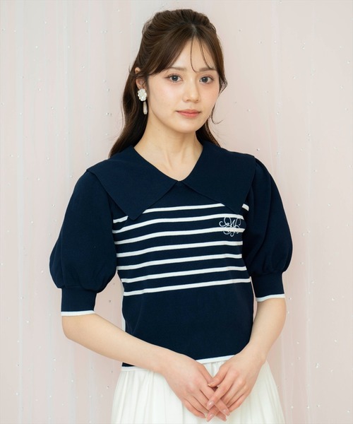 WILLSELECTION（ウィルセレクション）の「ビッグカラーロゴ刺繍ニット