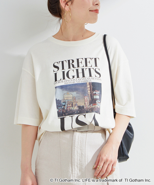 GOOD ROCK SPEED（グッドロックスピード）の「GOOD ROCK SPEED/グッドロックスピード  LIFE PICTURE COLLECTIONハンソデb（Tシャツ/カットソー・レディース・アイボリー/ブラック/ライトグレー・FREE）」の2枚目の写真