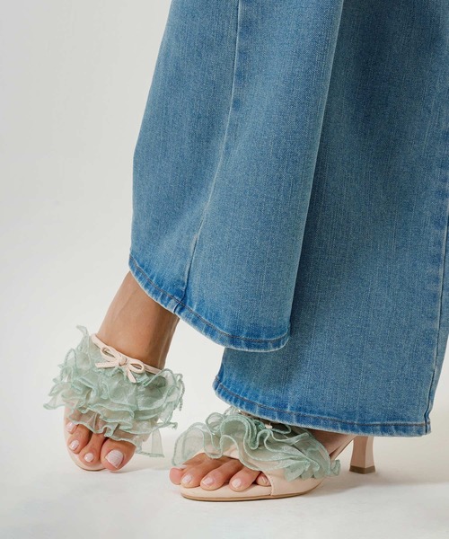 TINA：JOJUN（ティーナジョジュン）の「チュール フリルミュール TINA：JOJUN（サンダル・レディース・ピンクベージュ/アイボリー・S/M/L）」の11枚目の写真