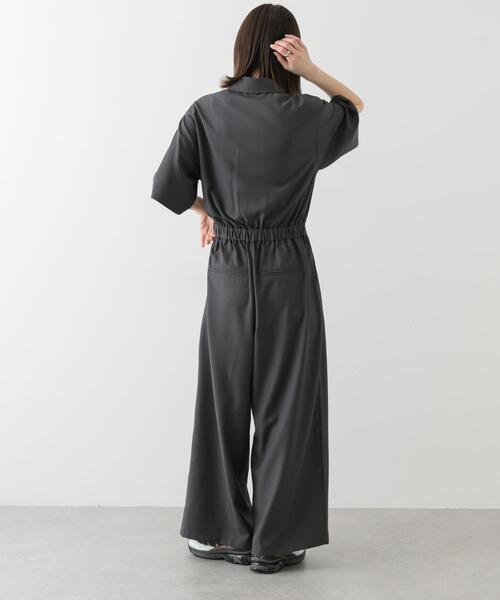 SENSE OF PLACE by URBAN RESEARCH(センスオブプレイスバイアーバンリサーチ)の「ハーフスリーブジャンプスーツ(サロペット/オーバーオール・レディース・チャコールグレー/ブラック/ベージュ・SMALL/MEDIUM)」の11枚目の写真