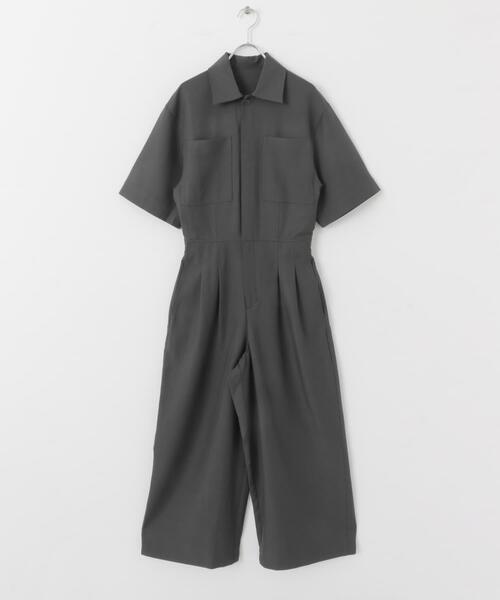SENSE OF PLACE by URBAN RESEARCH(センスオブプレイスバイアーバンリサーチ)の「ハーフスリーブジャンプスーツ(サロペット/オーバーオール・レディース・チャコールグレー/ブラック/ベージュ・SMALL/MEDIUM)」の14枚目の写真