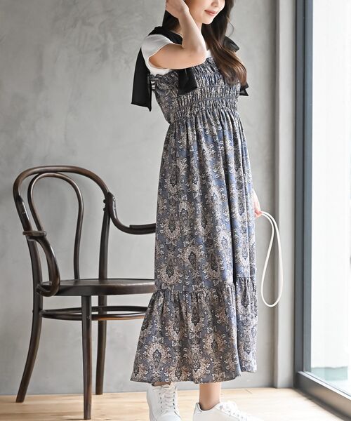 R♡R様専用◇新品 アルジ－◇接触冷感 肩あきりぼんワンピース