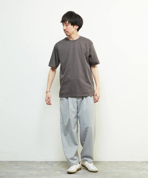 MEN'S MELROSE（メンズメルローズ）の「マーセライズドスムースクルーネックTシャツ（Tシャツ/カットソー・メンズ・グレー/ホワイト/ベージュ・2/3/4）」の7枚目の写真