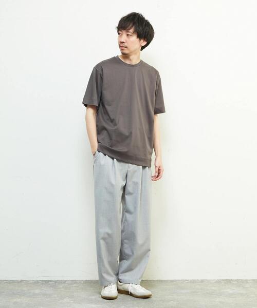 MEN'S MELROSE（メンズメルローズ）の「マーセライズドスムースクルーネックTシャツ（Tシャツ/カットソー・メンズ・グレー/ホワイト/ベージュ・2/3/4）」の8枚目の写真