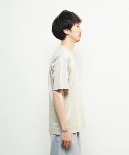 MEN'S MELROSE（メンズメルローズ）の「マーセライズドスムースクルーネックTシャツ（Tシャツ/カットソー・メンズ・グレー/ホワイト/ベージュ・2/3/4）」の13枚目の写真