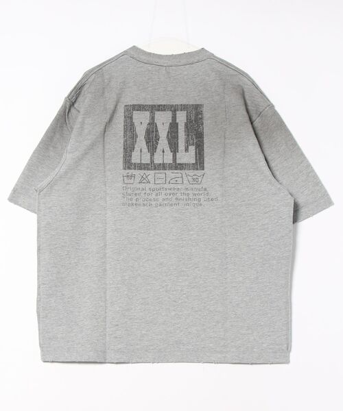 オーバーサイズ スプレー加工 バックプリント Tシャツ DT4320