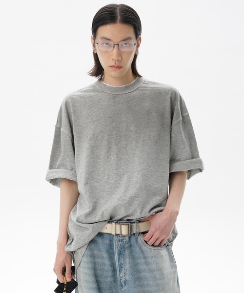 オーバーサイズTシャツ ダメージ加工 プリント入り δ スピーディ フォックス プリント オーバーサイズ Tシャツ