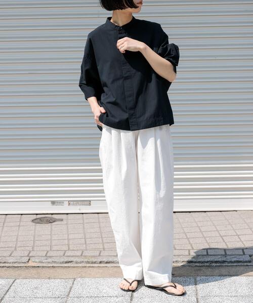 FORK&SPOON（フォークアンドスプーン）の「FORK&SPOON　ギボシコクーンショートスリーブシャツ（シャツ/ブラウス・レディース・ブルー系その他/ベージュ系その他/ブラック/ブラウン系その他・1）」の20枚目の写真