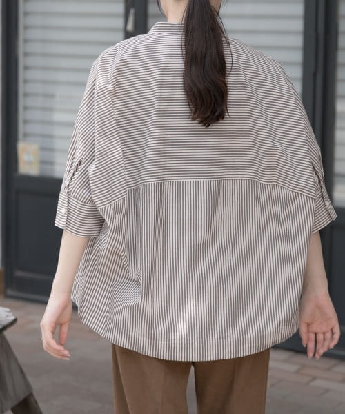 FORK&SPOON　ギボシコクーンショートスリーブシャツ　BLACK FORK&SPOON ハイツイストコットンギャザースリーブTシャツ（T