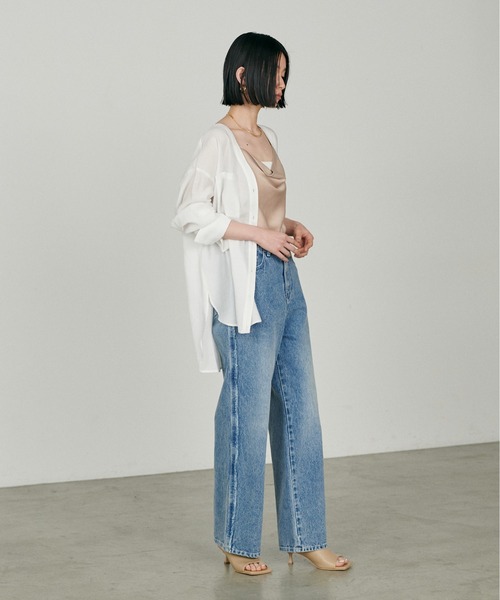 LARUTA(ラルータ)の「【LARUTA】2wayVネックスキッパーシャツ(シャツ/ブラウス・レディース・ブラウン/オフホワイト/グレー系その他/ブラック・FREE)」の15枚目の写真