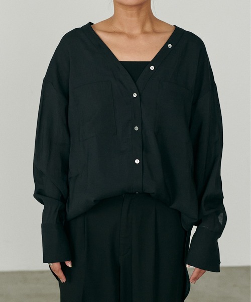LARUTA】2wayVネックスキッパーシャツ（シャツ/ブラウス）｜LARUTA