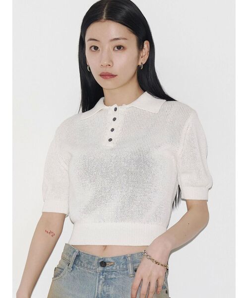 ニット セーター 「VEQUM」SHEER DRY POLO KNIT レディース VEQUM】SHEER DRY POLO KNIT（ニット/セーター）｜VEQUM（VEQUM