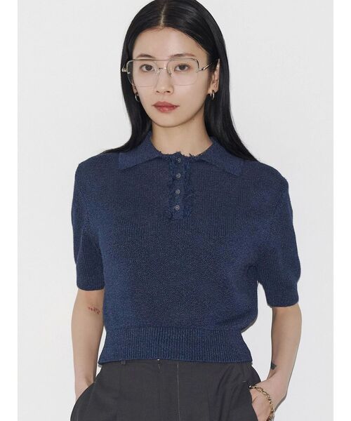 VEQUM（VEQUM）の「【VEQUM】SHEER DRY POLO KNIT（ニット/セーター・レディース・ブラック/ネイビー/ホワイト・FREE）」の21枚目の写真