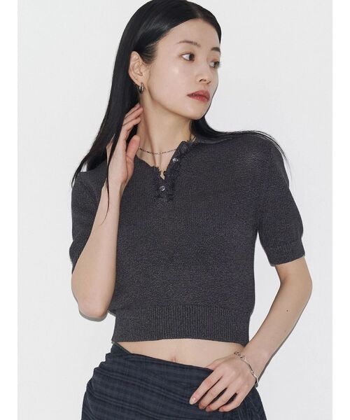 VEQUM（VEQUM）の「【VEQUM】SHEER DRY POLO KNIT（ニット/セーター・レディース・ブラック/ネイビー/ホワイト・FREE）」の16枚目の写真