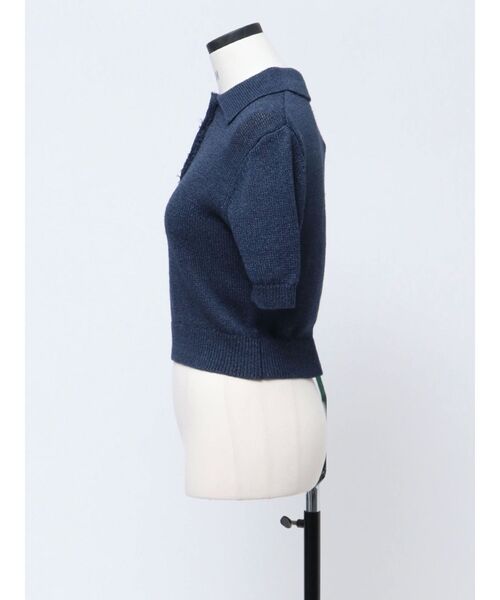 VEQUM（VEQUM）の「【VEQUM】SHEER DRY POLO KNIT（ニット/セーター・レディース・ブラック/ネイビー/ホワイト・FREE）」の9枚目の写真